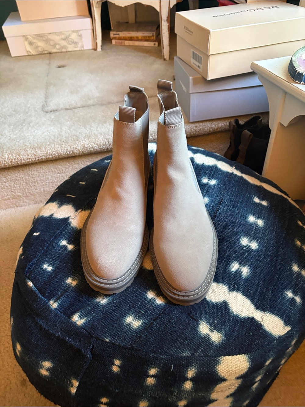 Dolce Vita Light Taupe Chelsea Ankle Boots